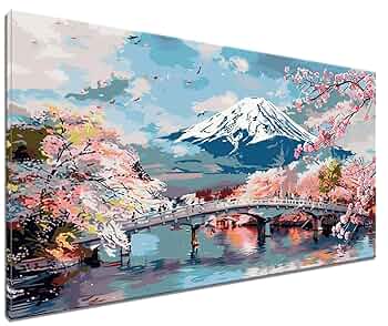 Amazon.co.jp: 桜 数字油絵 数字キット塗り絵 手塗り DIY